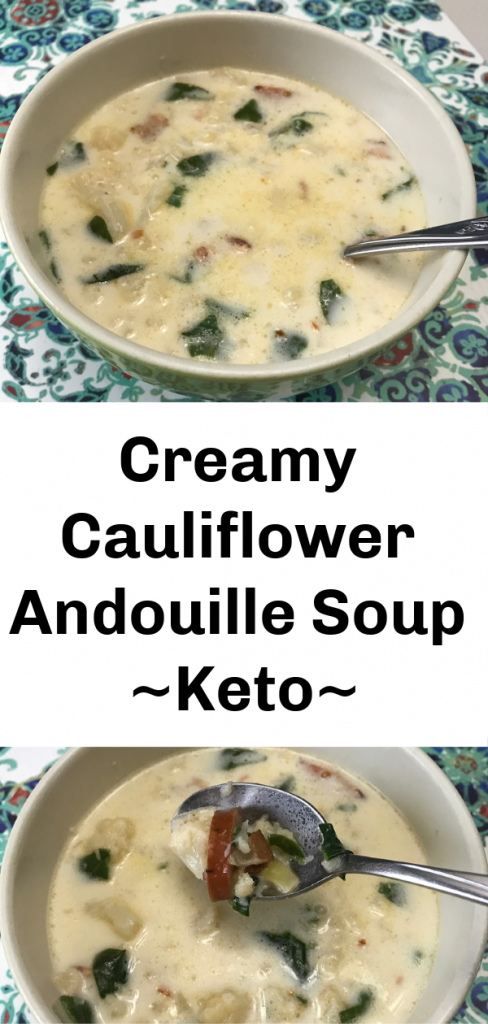 Creamy Cauliflower Andouille Soup - Diaries of a Domestic Goddess