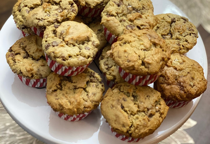 english toffee banana muffins